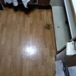 キッチン修理　床の給湯管水漏れ【京都市中京区】